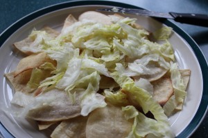 top with shredded lettuce